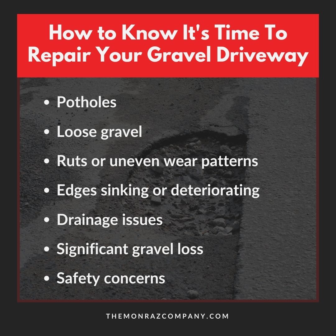 List of signs your gravel driveway may need repairing