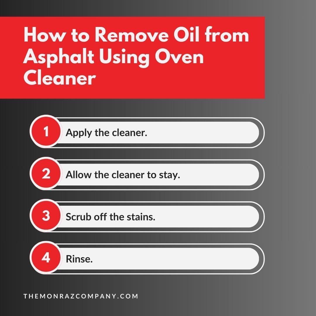 how to remove oil from the asphalt using oven cleaner