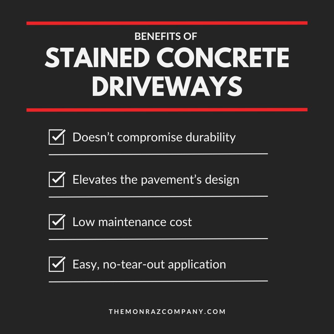 benefits of stained concrete driveways