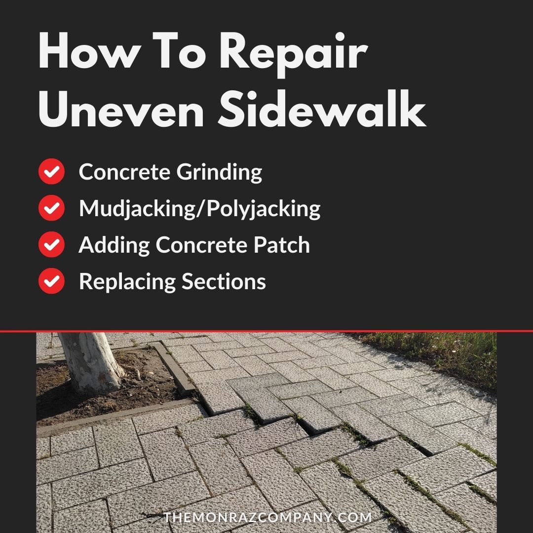 how to repair uneven sidewalk