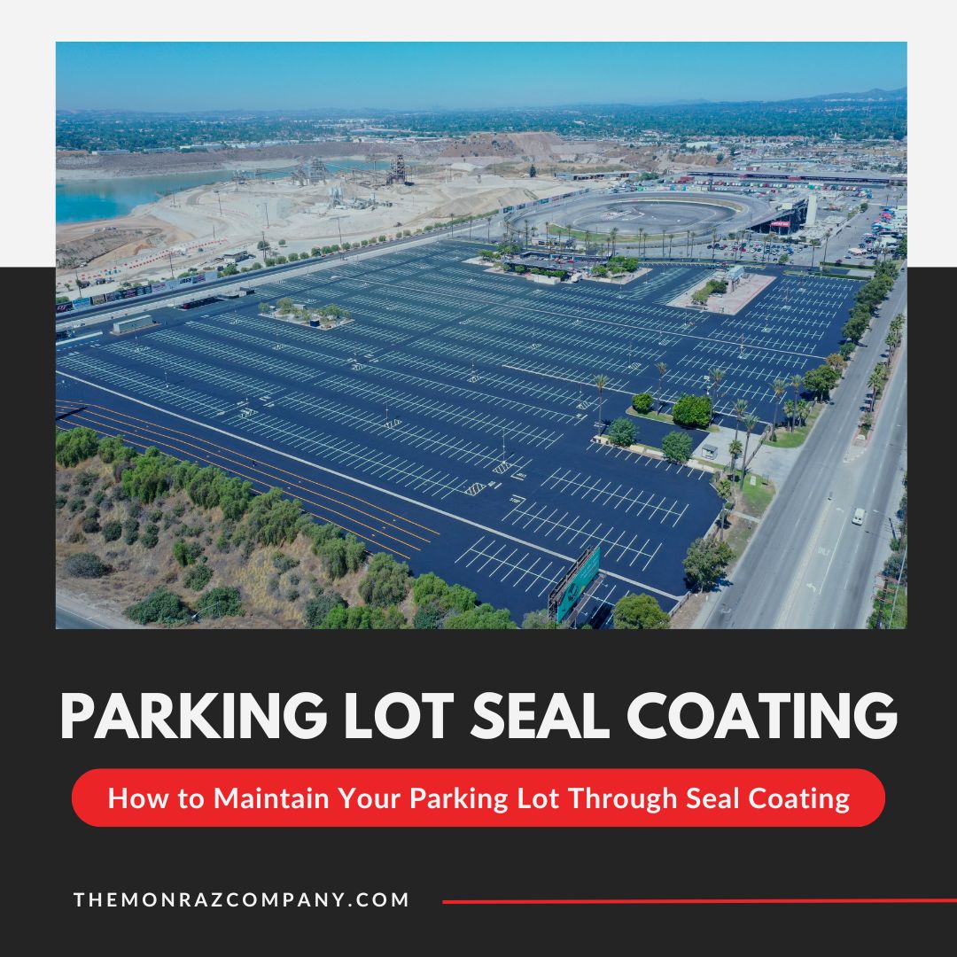 a parking lot with seal coating